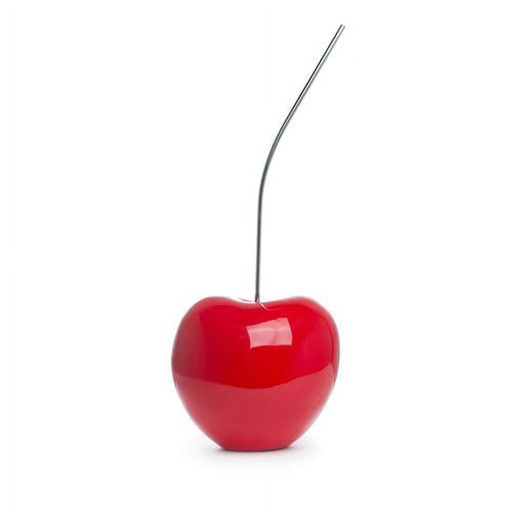 Finesse Decor Chrome Cherry Sculpture - 22 Inch Tall Modern Resin & Metal Tabletop Decor
