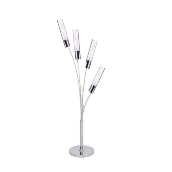 Finesse Decor Modern Five Acrylic Tube LED Table Lamp, Silver