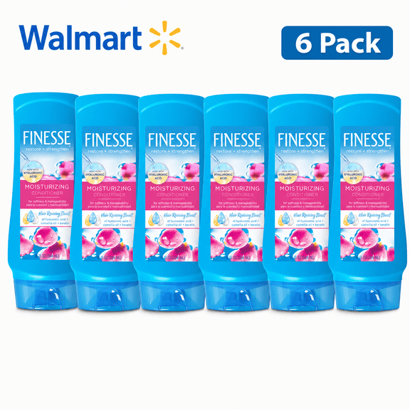 FINESSE Restore + Strengthen Moisturizing Conditioner, 13 oz, Moisturize & Repair Dry or Damaged Hair for Soft, Healthy Looking Hair, 6 pieces