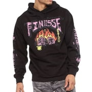Finesse Scribble Money Over Everything Mens Black Hoodie Large