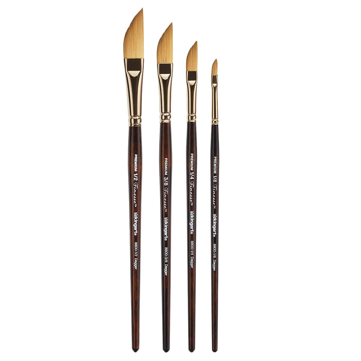 Finesse&trade; 8800 Dagger Brush Kolinsky Sable Synthetic Blend, Set of 4