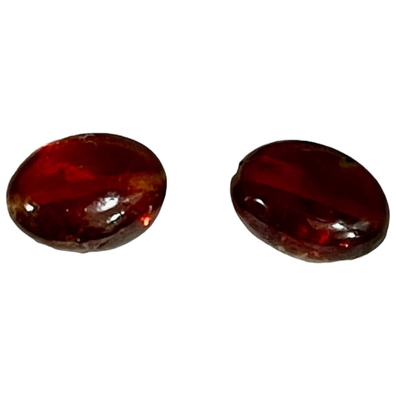 Finest AAA Hessonite Garnet | 2 Beads | Red | 7.5 to 8mm |