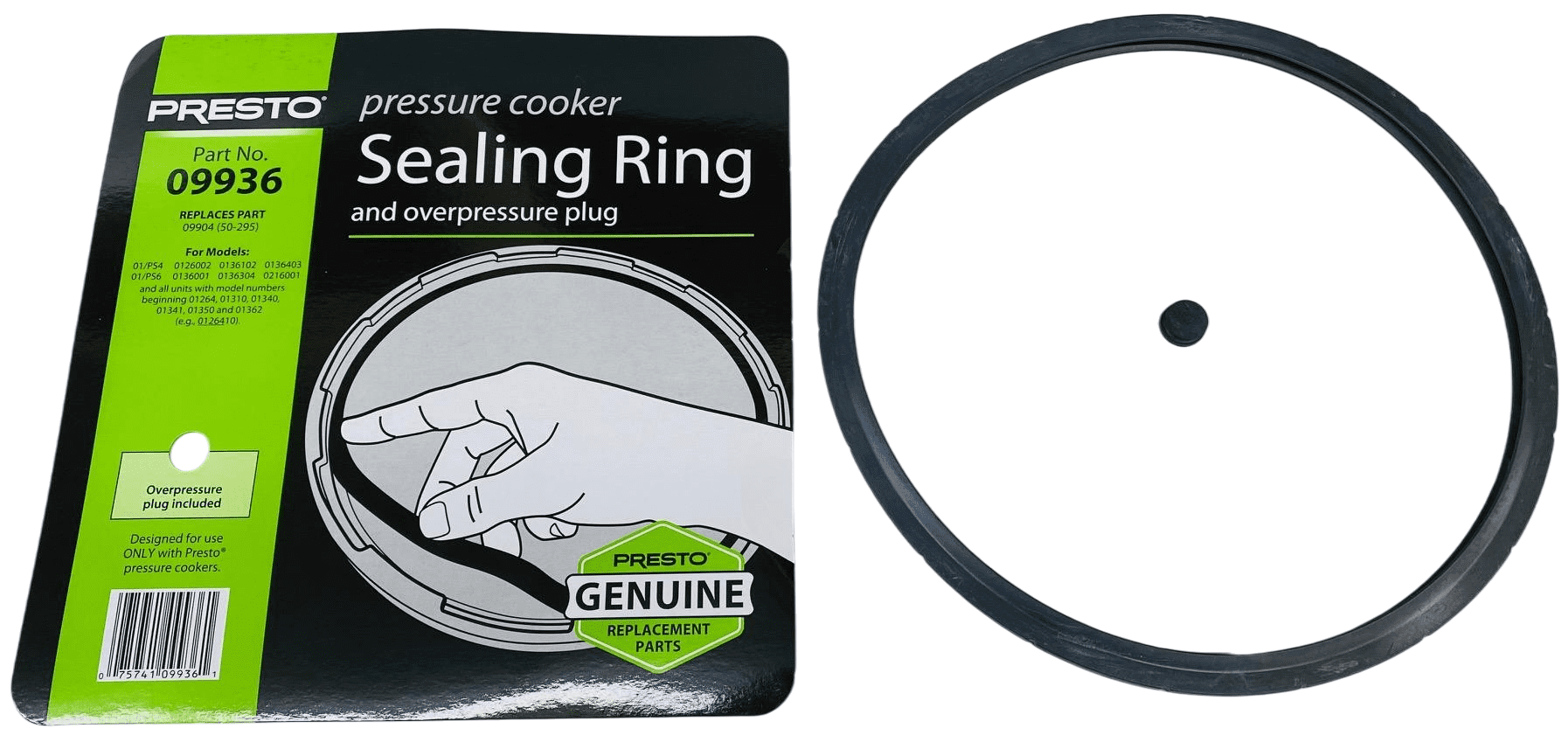 Presto Pressure Cooker Sealing Ring and Overpressure Plug - Thumbnail 3