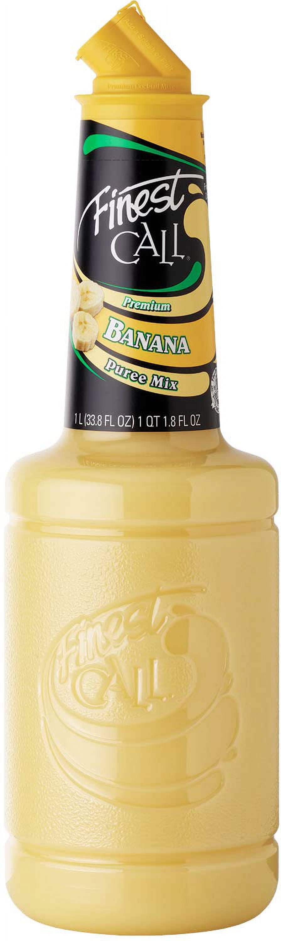 Finest Call Premium Banana Puree Drink Mix, 1 Liter Bottle (33.8 Fl Oz), Individually Boxed