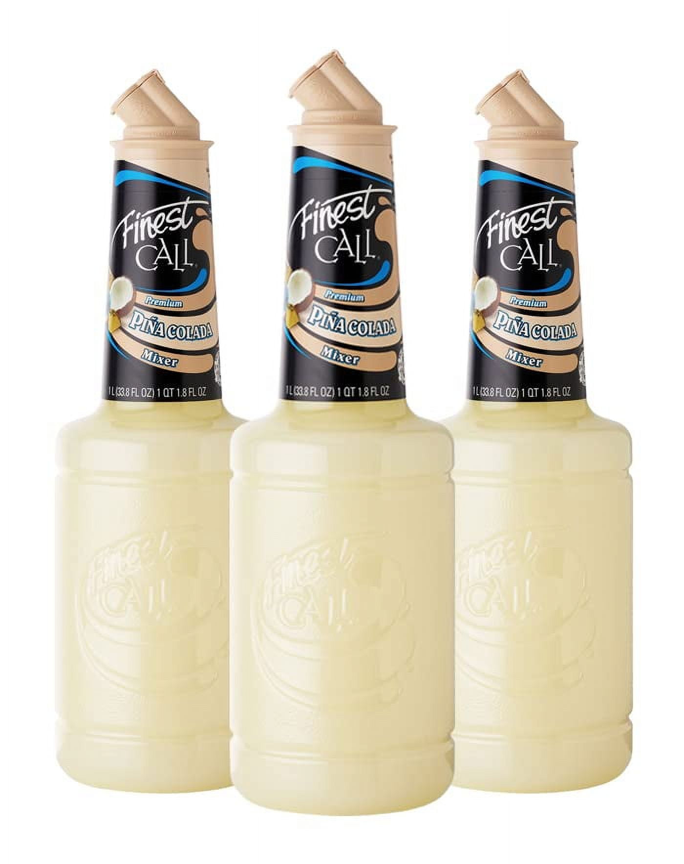 Finest Call Premium Pina Colada Drink Mix, 1 Liter Bottle (33.8 Fl Oz), Pack Of 3