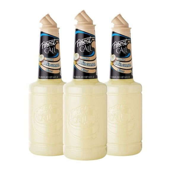 Finest Call Premium Pina Colada Drink Mix, 1 Liter Bottle (33.8 Fl Oz), Pack Of 3