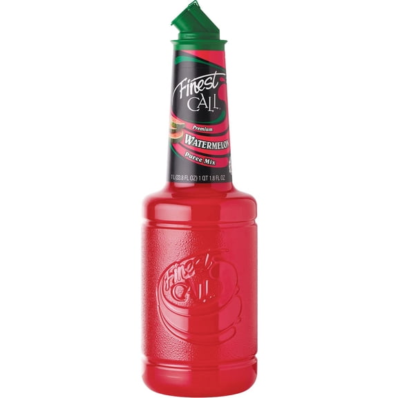 Finest Call Premium Watermelon Fruit Puree Drink Mix, 1 Liter Bottle (33.8 Fl Oz), Individually Boxed