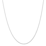 FINEST GOLD 10k White Gold .5 mm Carded Cable Rope Chain