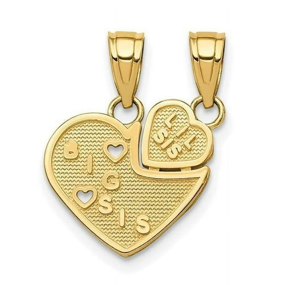 10k Yellow Gold Big Sis Lil Sis Break Apart Pendant