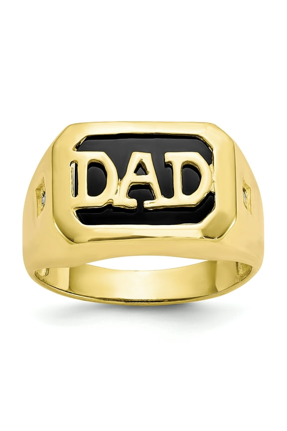 10k Men's Diamond and Black Onyx DAD Ring 10X152