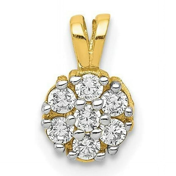 Finest Gold 10K Small CZ Flower Charm