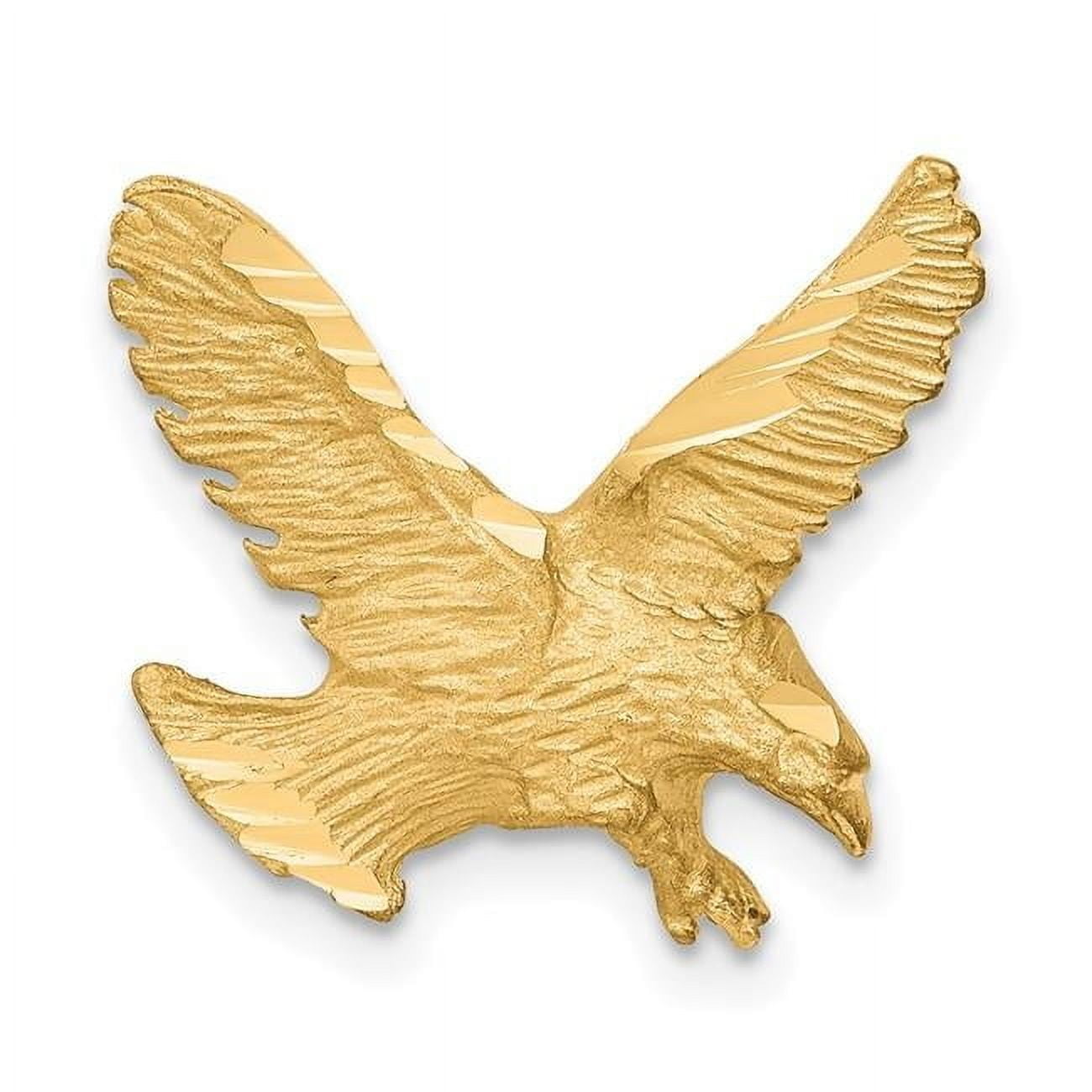 FINEST GOLD 10K Solid Diamond-cut Eagle Charm