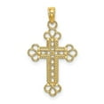 thumbnail image 1 of Finest Gold 10K Textured & Cut-out with Rope Frame Block Cross Charm, 1 of 1
