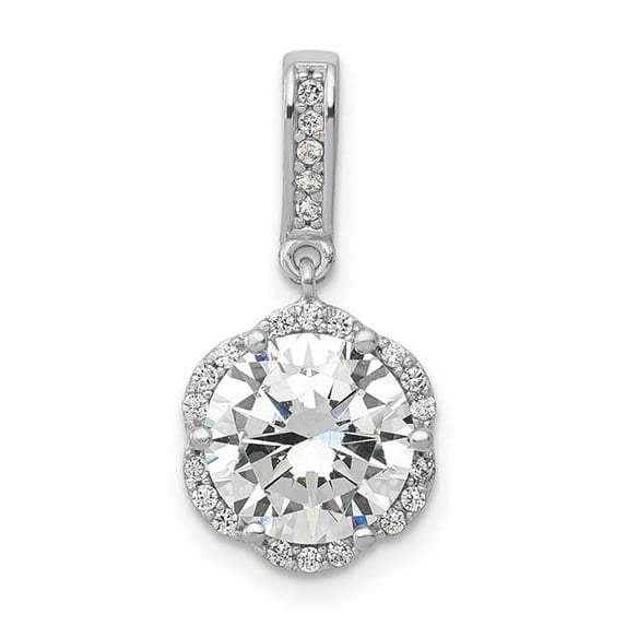 Tiara Collection 10K White Gold Polished CZ Pendant