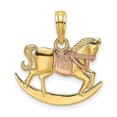 thumbnail image 1 of Finest Gold 10K Two-Tone 2-D Rocking Horse with Saddle Charm, 1 of 2