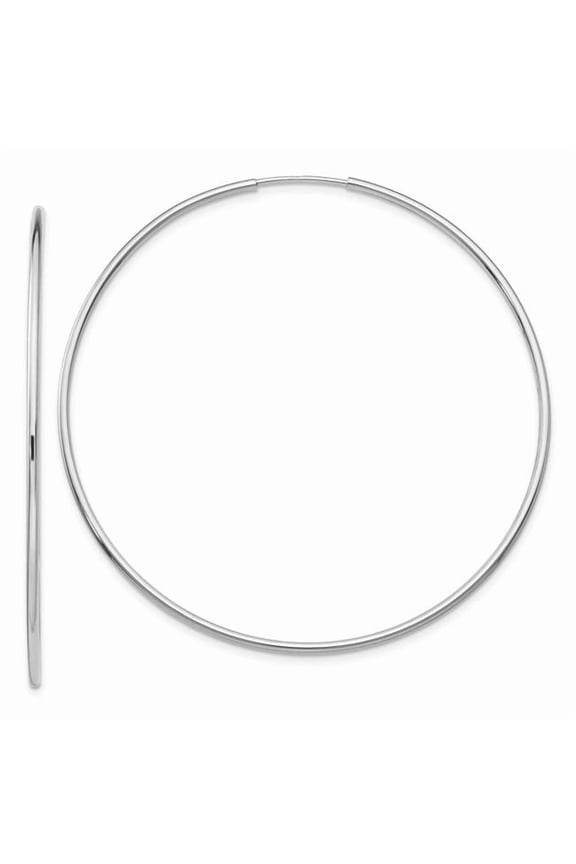 10K White Gold Endless Hoop Earrings
