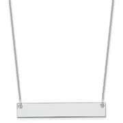 Finest Gold 10K White Gold Medium Polished Blank Bar necklace