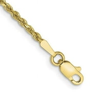 FINEST GOLD 10K Yellow Gold 1.75 mm Diamond-Cut Rope Chain 8 in. Bracelet