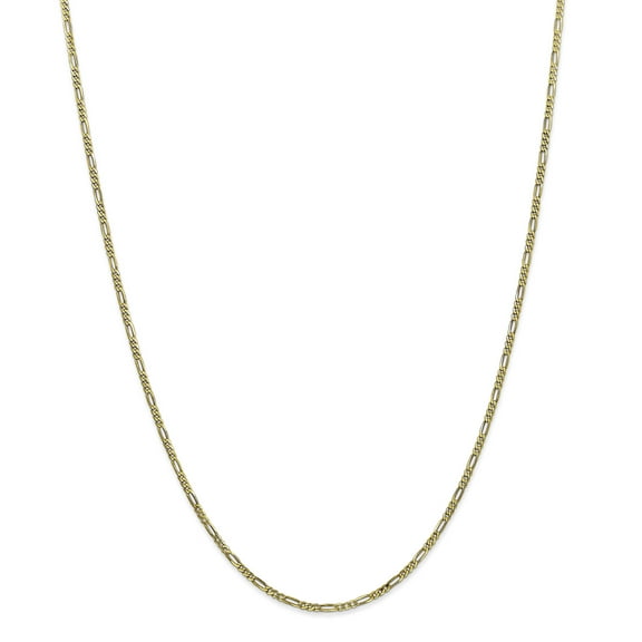 10k Yellow Gold Solid Concave 1.75mm Polished 20 Inch Figaro Chain Lobster Claw Chain Necklace for Women and Men