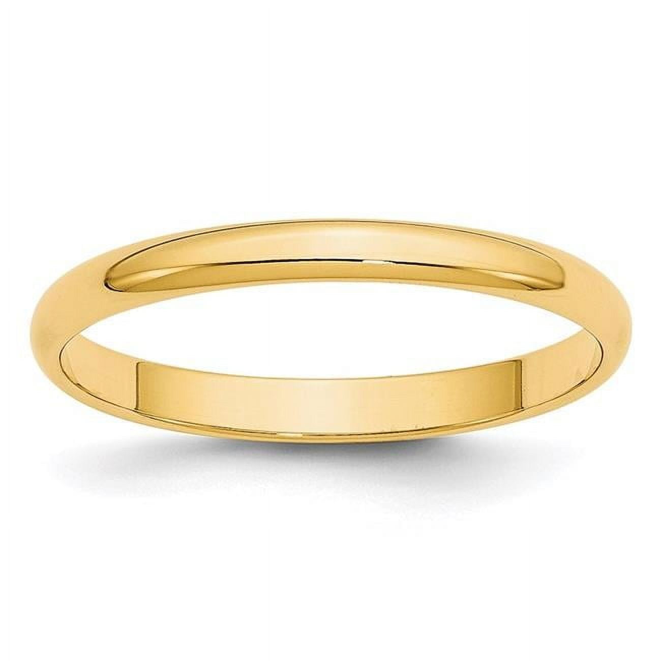 Finest Gold 10K Yellow Gold 2.5 mm LTW Half Round Band, Size 6