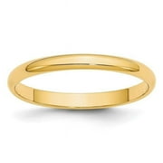 PRIMAL GOLD Finest Gold 10K Yellow Gold 2.5 mm LTW Half Round Band, Size 6