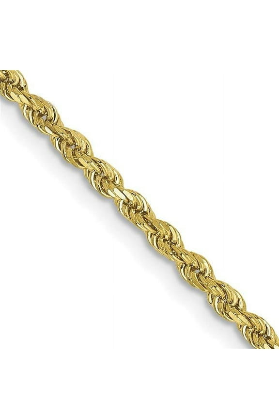 Finest Gold 10K Yellow Gold 2 mm Diamond-Cut 16 in. Rope Chain