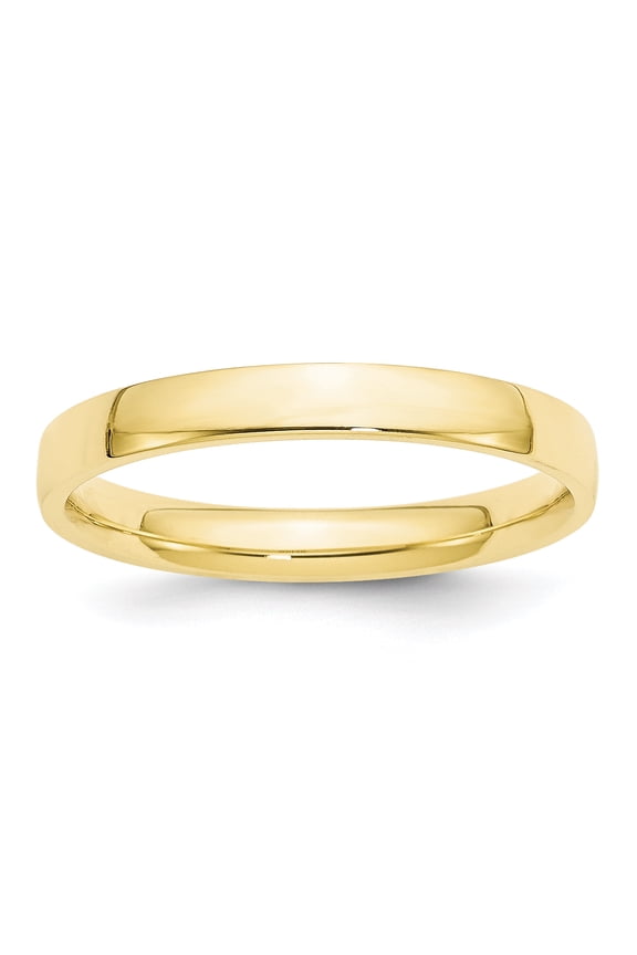 10K Yellow Gold 3 mm LTW Comfort Fit Band, Size 13