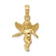 thumbnail image 1 of Finest Gold 10K Yellow Gold 3D Polished Solid Angel Pendant, 1 of 2