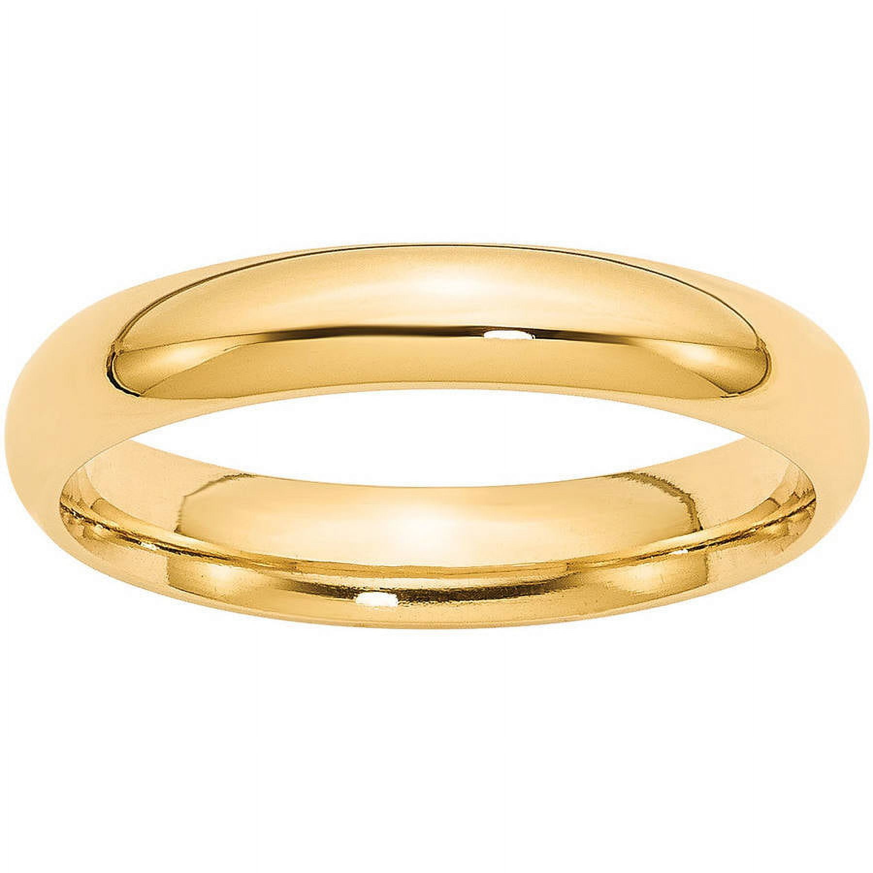 Finest Gold 4 mm 10KY Standard Comfort Fit Ring, Yellow - Size 14