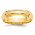thumbnail image 1 of 10k Yellow Gold Solid Polished 5mm Half Round With Edge Band Size 10 Ring-Band Style-Ring for Women and Men, 1 of 3