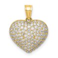 thumbnail image 1 of Finest Gold 10K Yellow Gold CZ Micro Pave Heart Pendant, 1 of 4