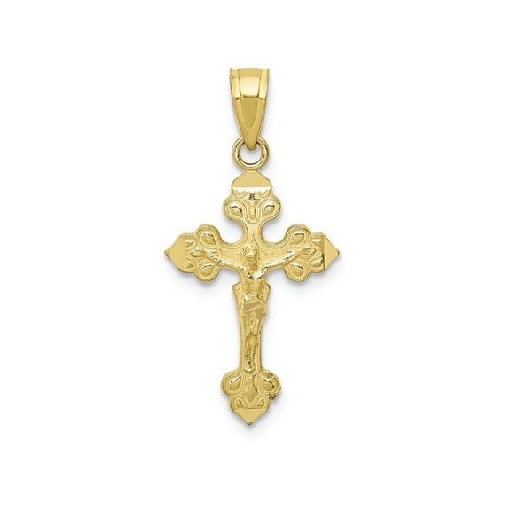 Finest Gold 10K Yellow Gold Crucifix Pendant