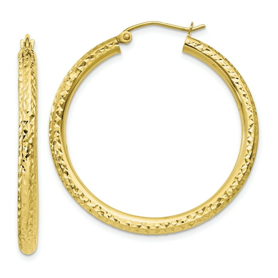FJC Finejewelers 10k Bright-cut 3mm Round Hoop Earrings