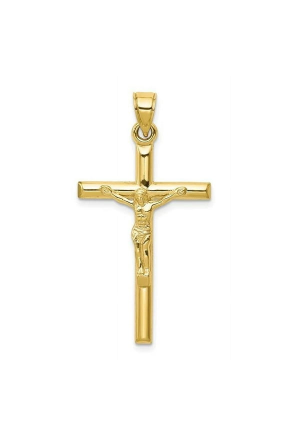 10K Yellow Gold Hollow Crucifix Pendant