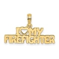 thumbnail image 1 of Finest Gold 10K Yellow Gold I Love My Firefighter Charm, 1 of 1