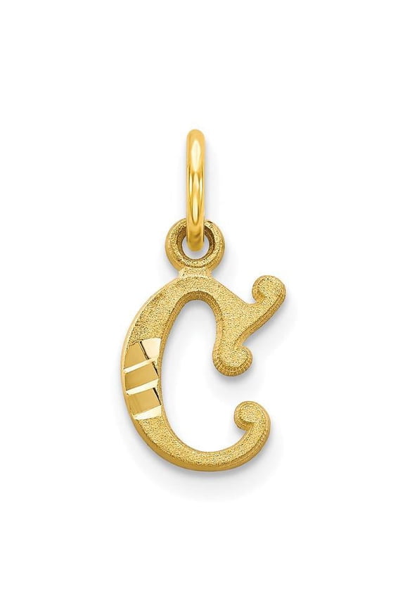 10K Yellow Gold Initial C Charm
