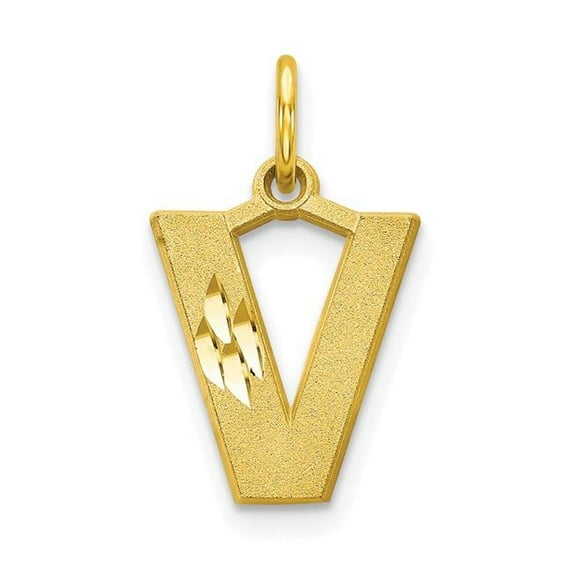 Finest Gold 10K Yellow Gold Initial V Charm
