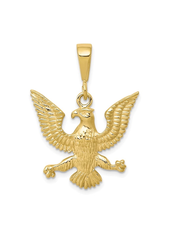 10k Yellow Gold Spread Wings Eagle Charm Pendant