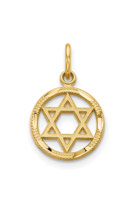10K Yellow Gold Star Of David Charm