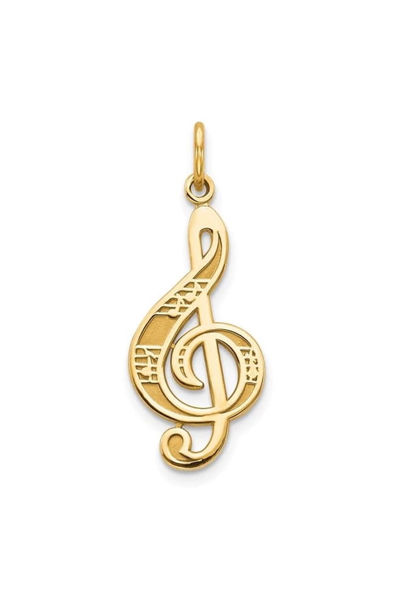 10K Yellow Gold Treble Clef Charm