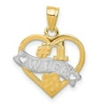 thumbnail image 1 of Finest Gold 10K Yellow with Rhodium No.1 Wife Heart Charm, 1 of 3