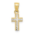 thumbnail image 1 of 10K and White Rhodium Tiny Diamond-Cut Cross Pendant 10C1092, 1 of 4