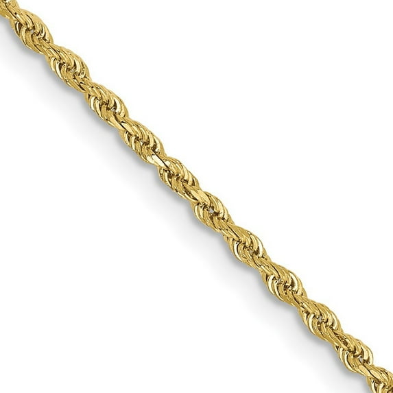 Finest Gold 10k 1.5 mm Diamond-Cut Rope Chain Bracelet