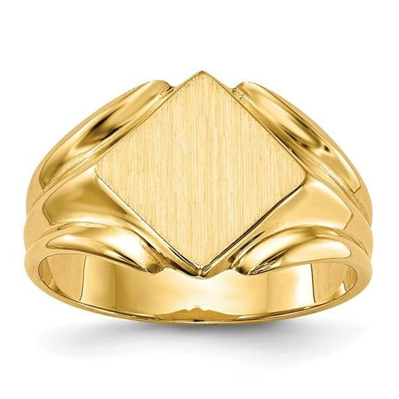 Finest Gold 11.5 x 11.5 mm 14K Closed Back Signet Ring
