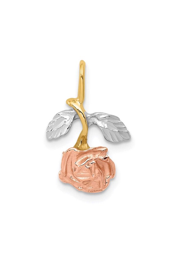 14k with White and Rose Rhodium Rose Chain Slide M235