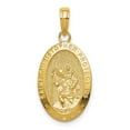 thumbnail image 1 of 14k Polished Solid Saint Christopher Medal Oval Pendant K5082, 1 of 5