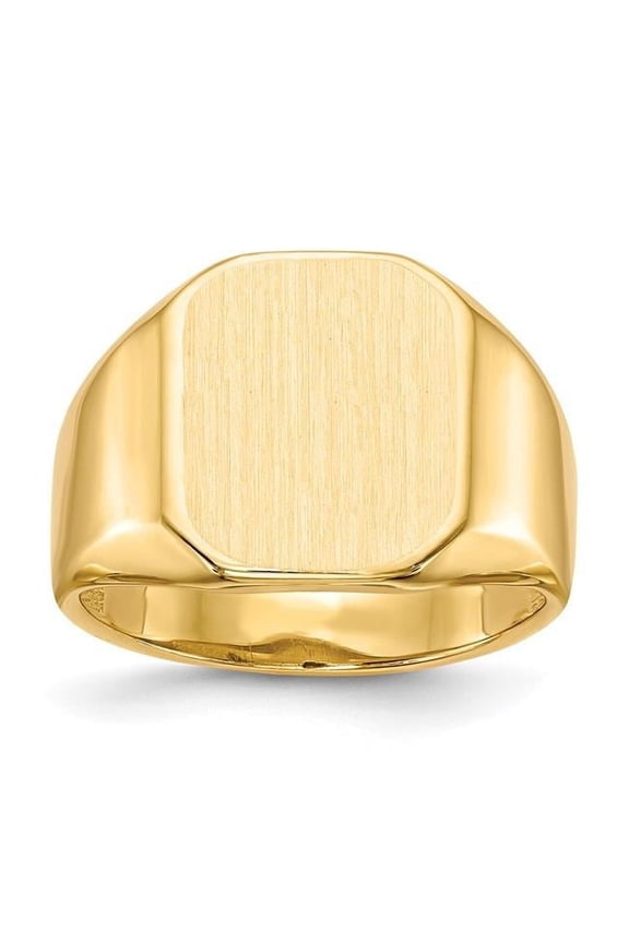 14K 15.5 x 13.0 mm Open Back Mens Signet Ring, Size 10