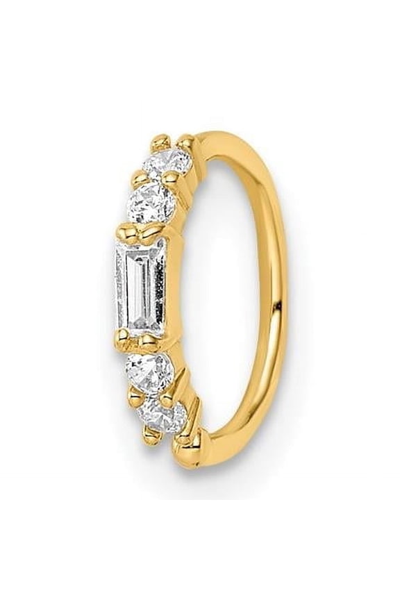 14K 20 Gauge CZ Nose Ring & Ear Cuff