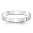 thumbnail image 1 of 14k White Gold 3mm Lightweight Flat Wedding Band Size 4 WFLL030, 1 of 4