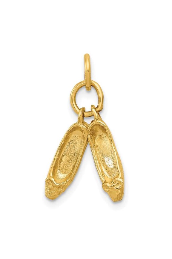 14K 3D Ballet Slippers Charm